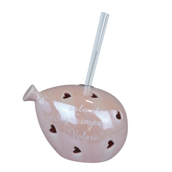 PALLONCINO PICCOLO LED PROFUMATORE ROSA ANTICO C FRASE